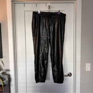Nine West Faux Leather Joggers